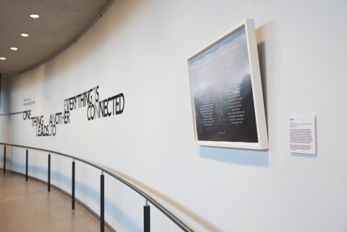 Richard Long, One Thing Leads to Another - Everything is Connected, 2009, framed print, exhibited at City Hall, 2010. Photograph: Benedict Johnson
