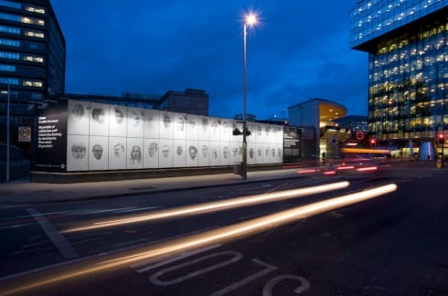 Linear by Dryden Goodwin installed at Southwark Underground station. Part of the Jubilee line series. Photograph by Daisy Hutchison.