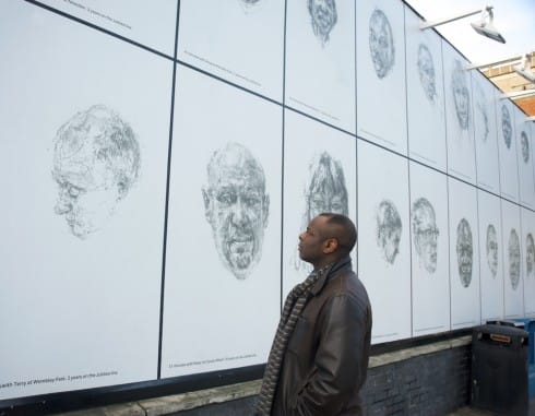 Linear by Dryden Goodwin installed at Southwark Underground station. Part of the Jubilee line series. Photograph by Daisy Hutchison. 
