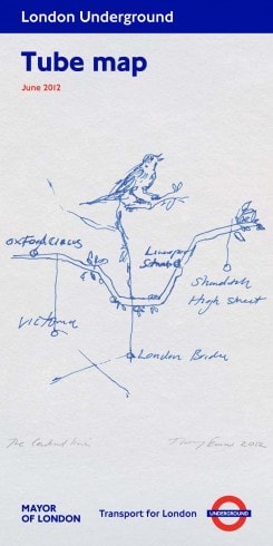 The Central Line, Tracey Emin, Tube Map cover, 2012