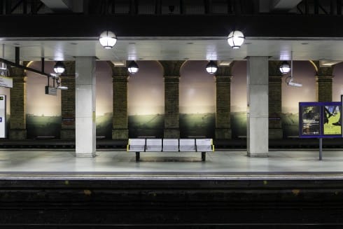 An English Landscape (American Surveillance Base near Harrogate, Yorkshire), Trevor Paglen, Gloucester Road station, 2014 
Photograph: Ollie Hemmick 