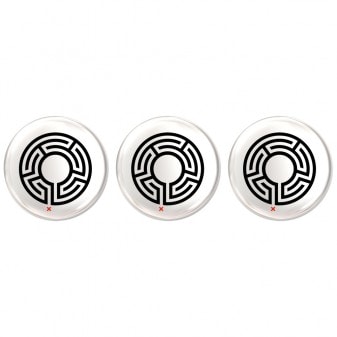 3 labyrinth pin badges