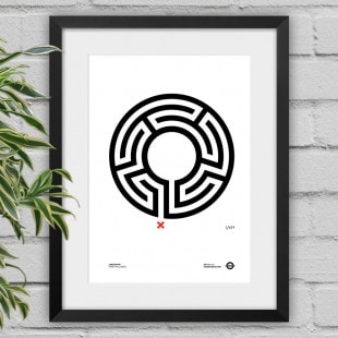 Labyrinth – black framed poster print