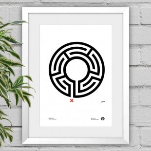 Labyrinth – white framed poster print