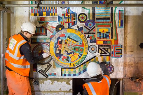 Eduardo Paolozzi, Mosaic Panel, Tottenham Court Road station, 1986. Photo: TfL, 2016