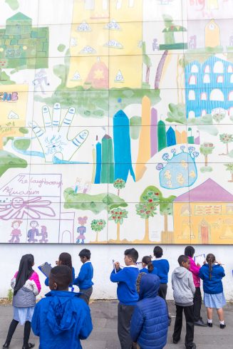 Brixton mural workshop, Loughborough Primary School. Photo: Benedict Johnson, 2018