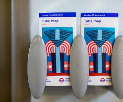 The new tube map cover, an abstract geometric collage by artist Elisabeth Wild.