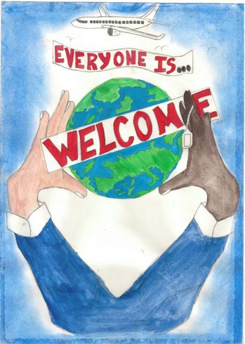 'Everyone is Welcome' by Ahmed Badawy, Sankofa Poster Competition Runner Up Westminster City School 